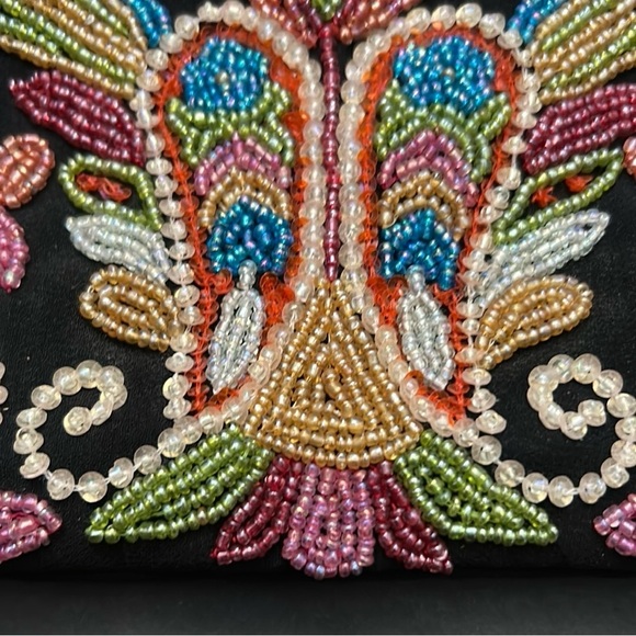 Express 90s Retro Style Black Beaded Women's Bag in Colorful Beads and Sequins - Picture 6 of 14